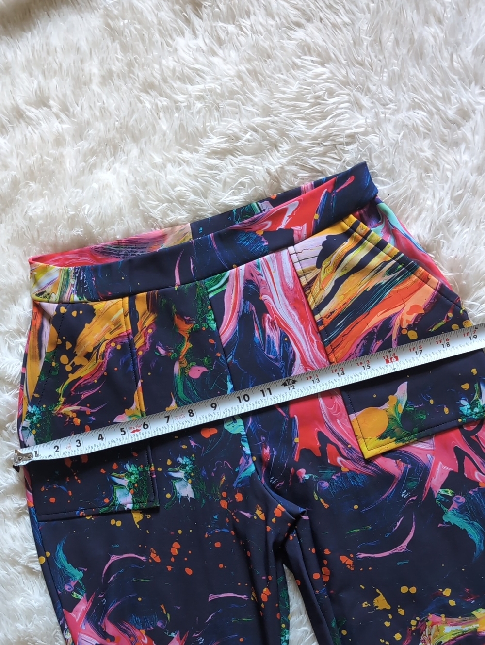 Blackmilk The Artist Paint Splatter Rainbow Navy High Waist Cuffed Pants Medium - Picture 11 of 14